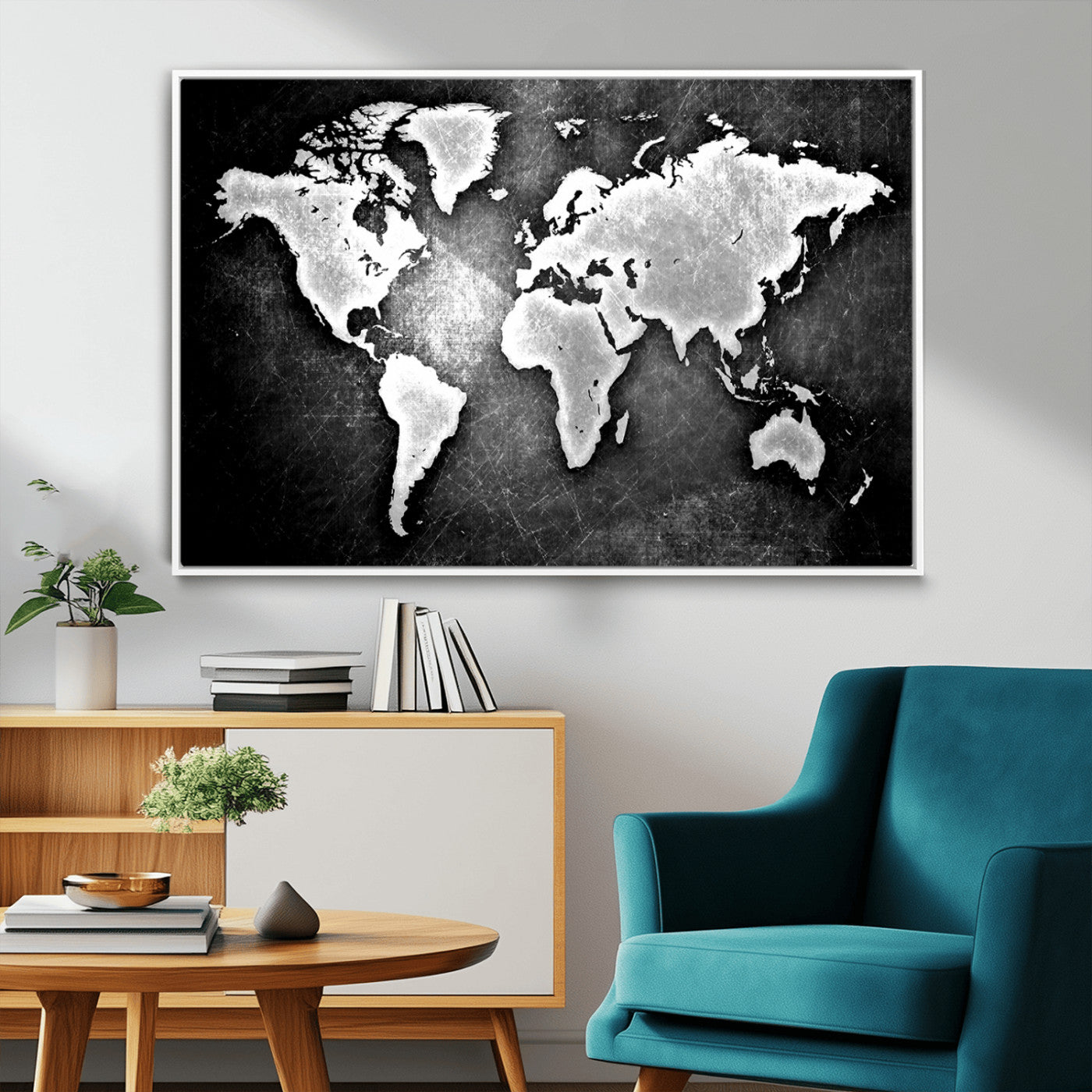 MGV-FC-36X24 - World Map Wall Art Canvas Print – Framed Wall Art for Anniversary Gift or Home Adventure Decor