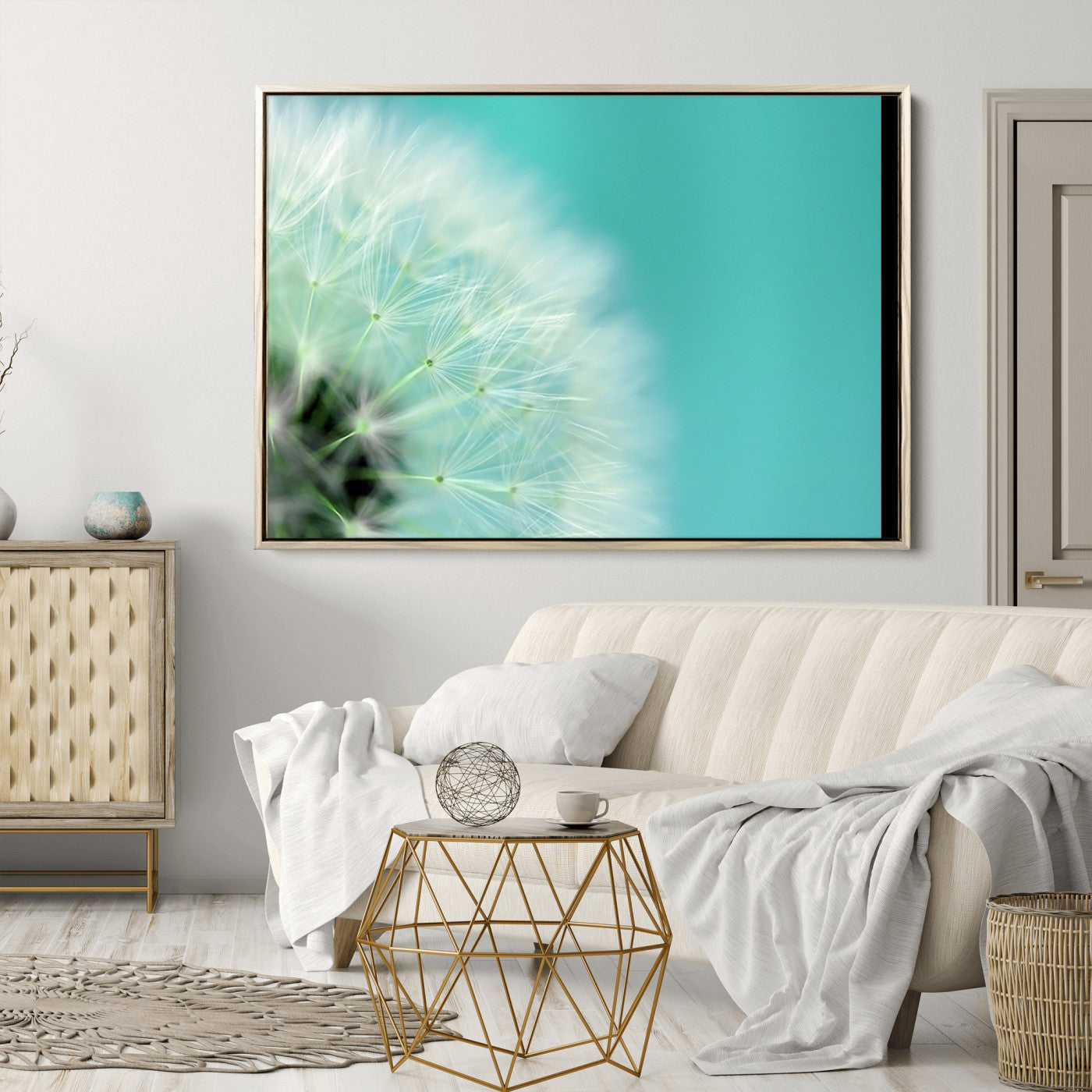 26056-MGV-CV-36X24-DANDELION Flower Wall Art Canvas Print, Canvas Dandelion Floral Wall Art