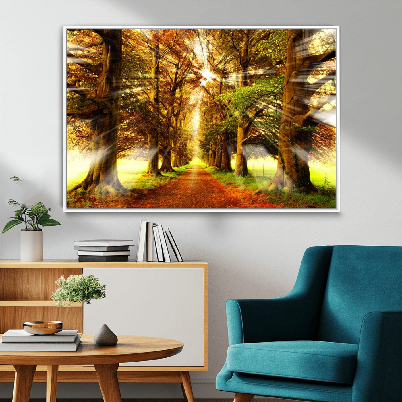 -Sunshine in Forest and Trees Wall Art Canvas Print