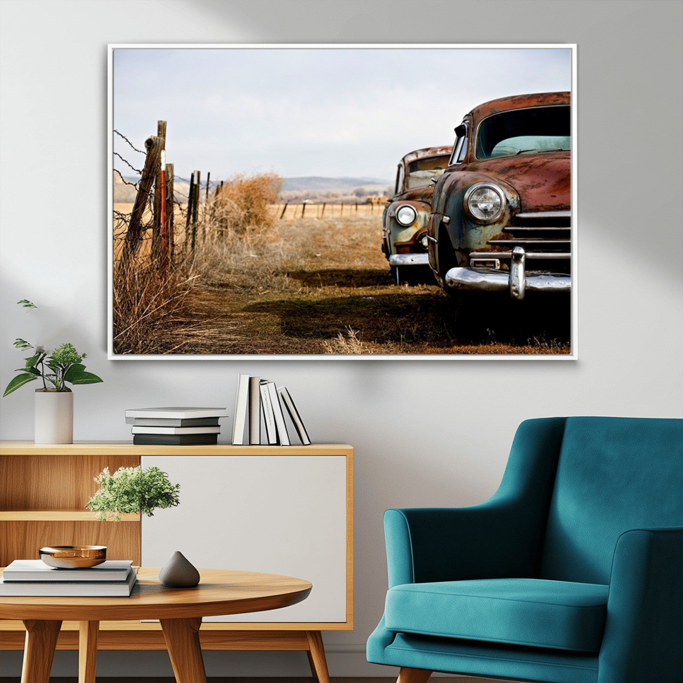 33308-MGV-FC-36X24_White-Classic Cars Vintage Wall Art Canvas Print