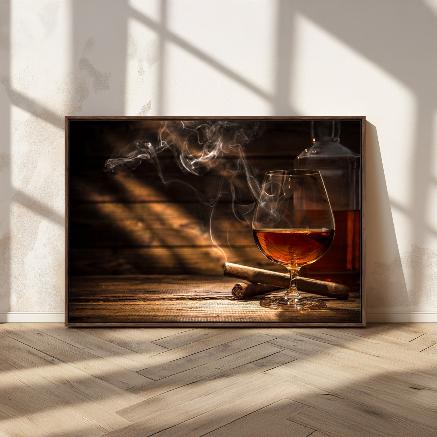MGV-FC-36X24 - Whiskey and Cigar Wall Art Canvas Print