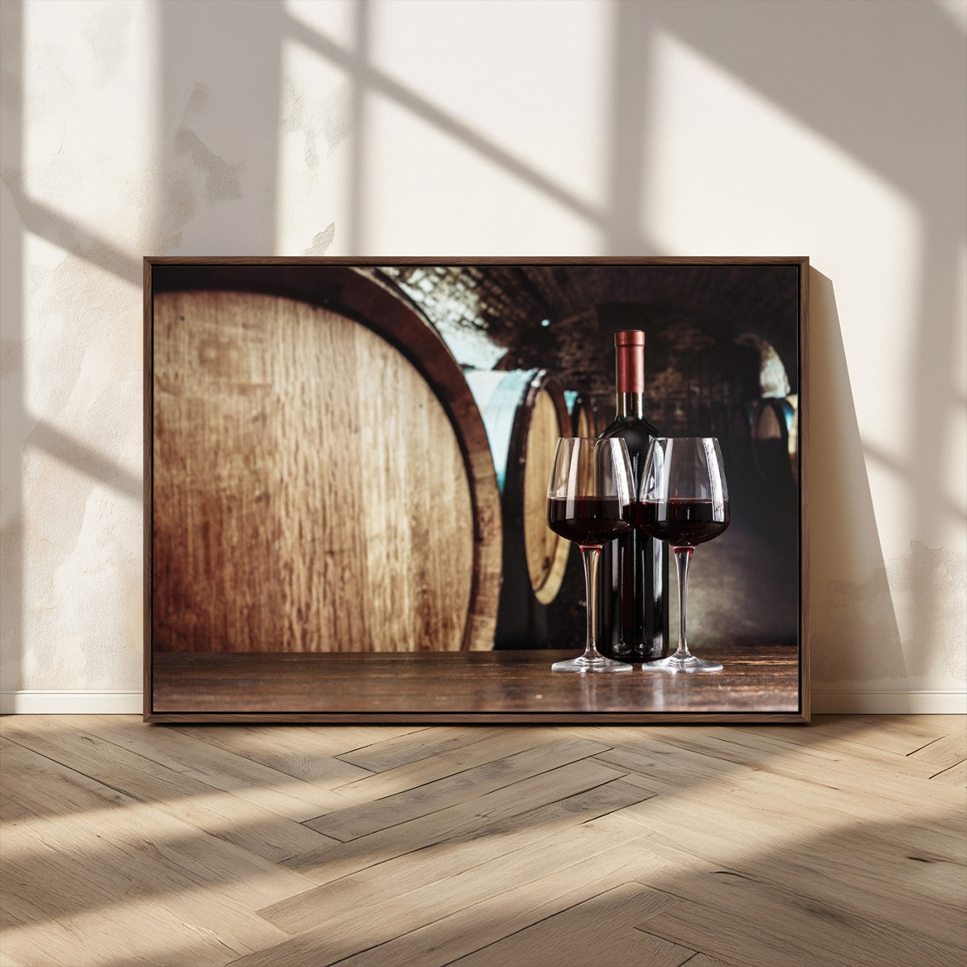 MGV-FC-36X24 - Wine and Barrel Wall Art Canvas Print