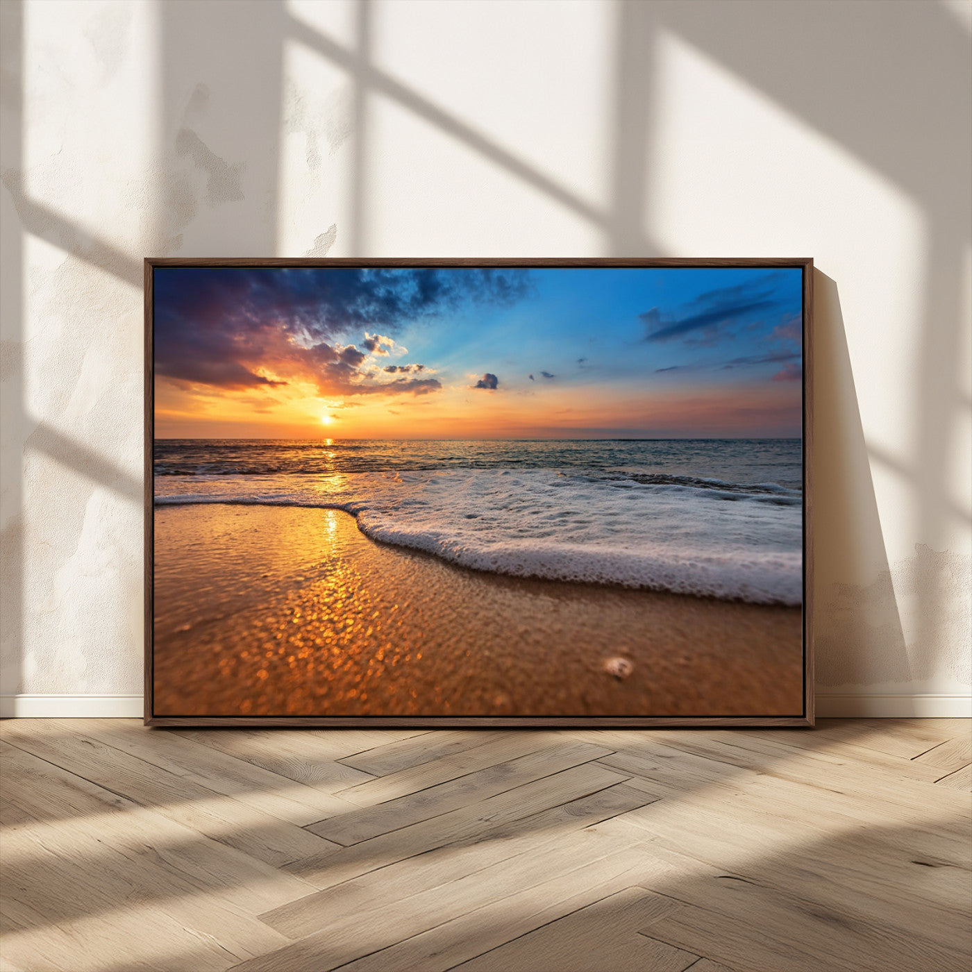 MGV-FC-36X24 - Sunset and Beach at Night Wall Art Canvas Print