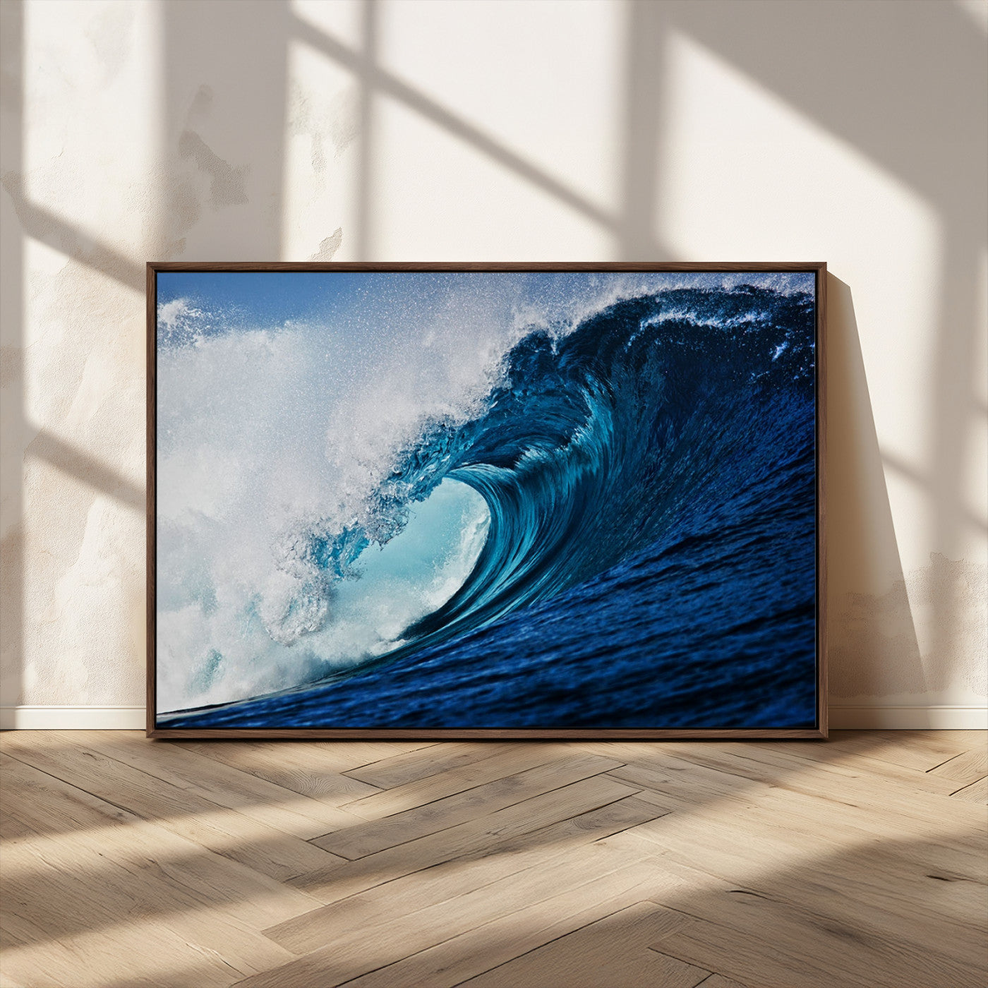 MGV-FC-36X24 - Ocean Wave at Sunset Canvas Art, Large Wall Print of Vibrant Water Waves, Coastal Art for Living Room and Dining Room Decor