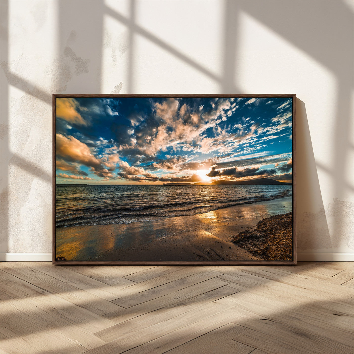 MGV-FC-36X24 - Beach Wall Art - Stunning Ocean Sunset Canvas Print with Coastal Design for Elegant and Relaxing