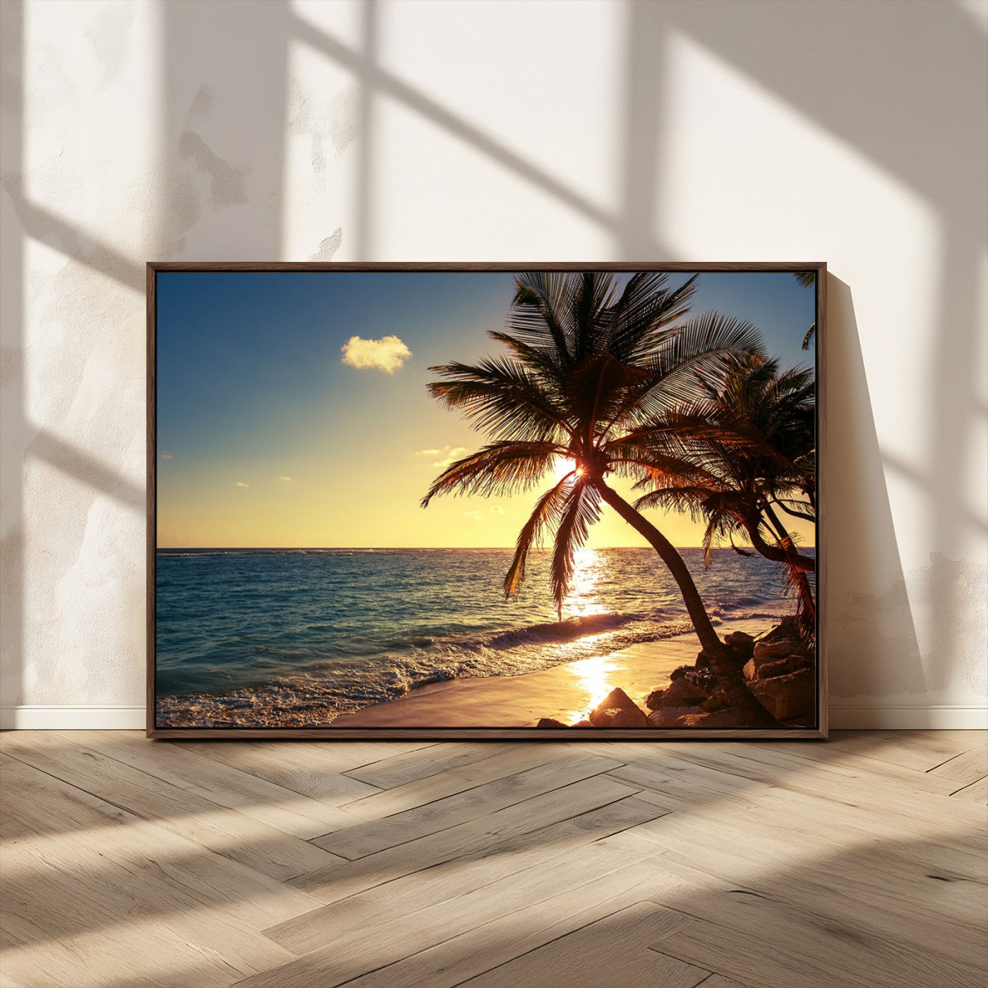 MGV-FC-36X24 - Sunset Palm Trees Wall Art Canvas Print