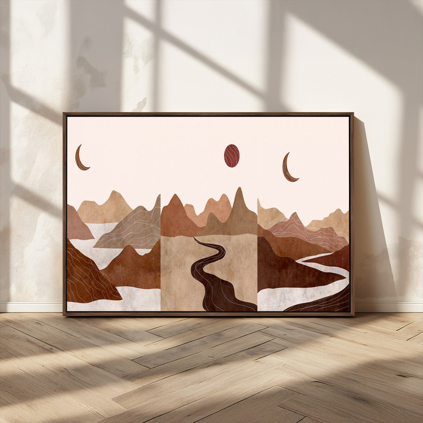 MGV-FC-36X24 - Boho Wall Art Canvas Print Set Mid-Century Prints Bohemian Wall Artwork Prints Boho Neutral