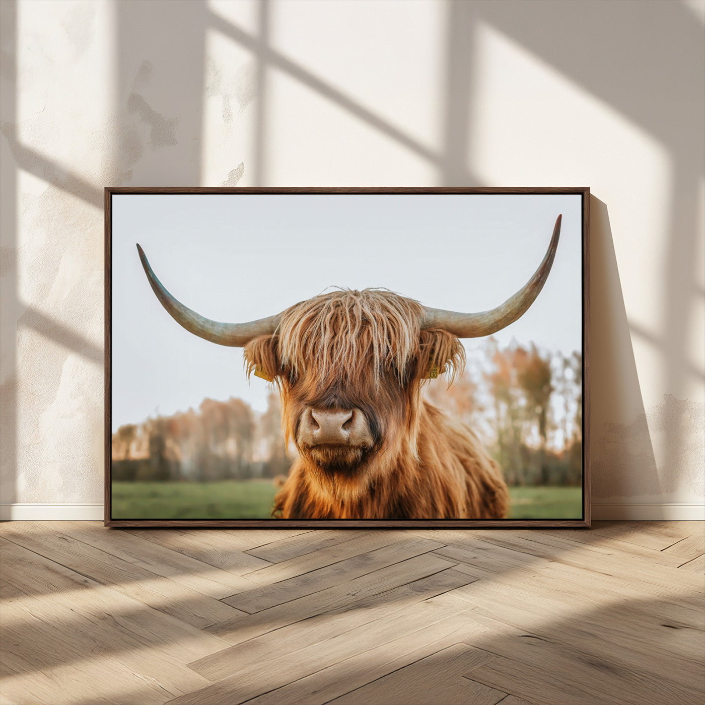 MGV-FC-36X24 - Highland Cow Animal Scottish Cattle Art Print Farmhouse Wall Art Canvas Print