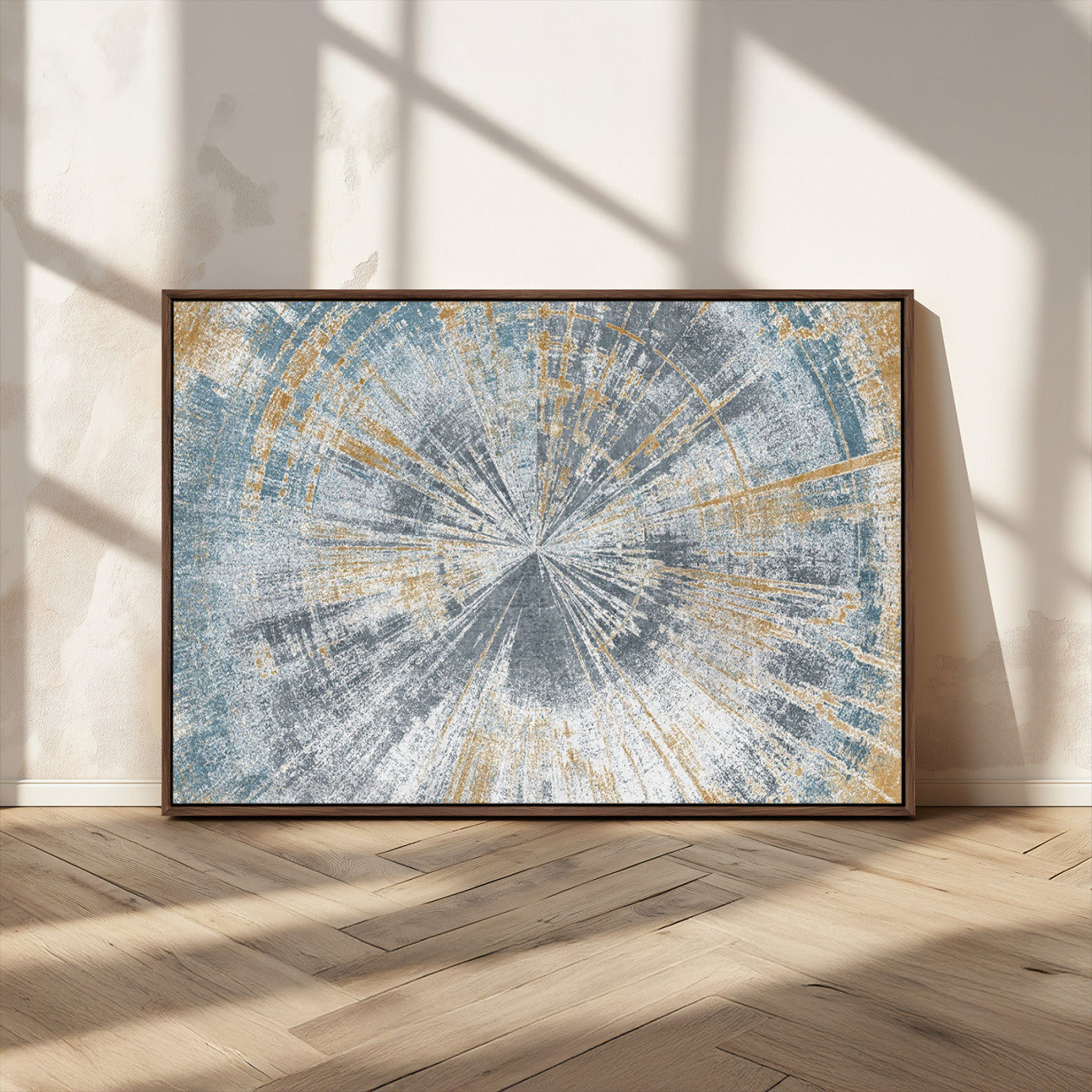 MGV-FC-36X24 - Radiant Abstract Wood Rings Canvas Art – Modern Triptych Wall Decor for Living Room or Farmhouse Decor