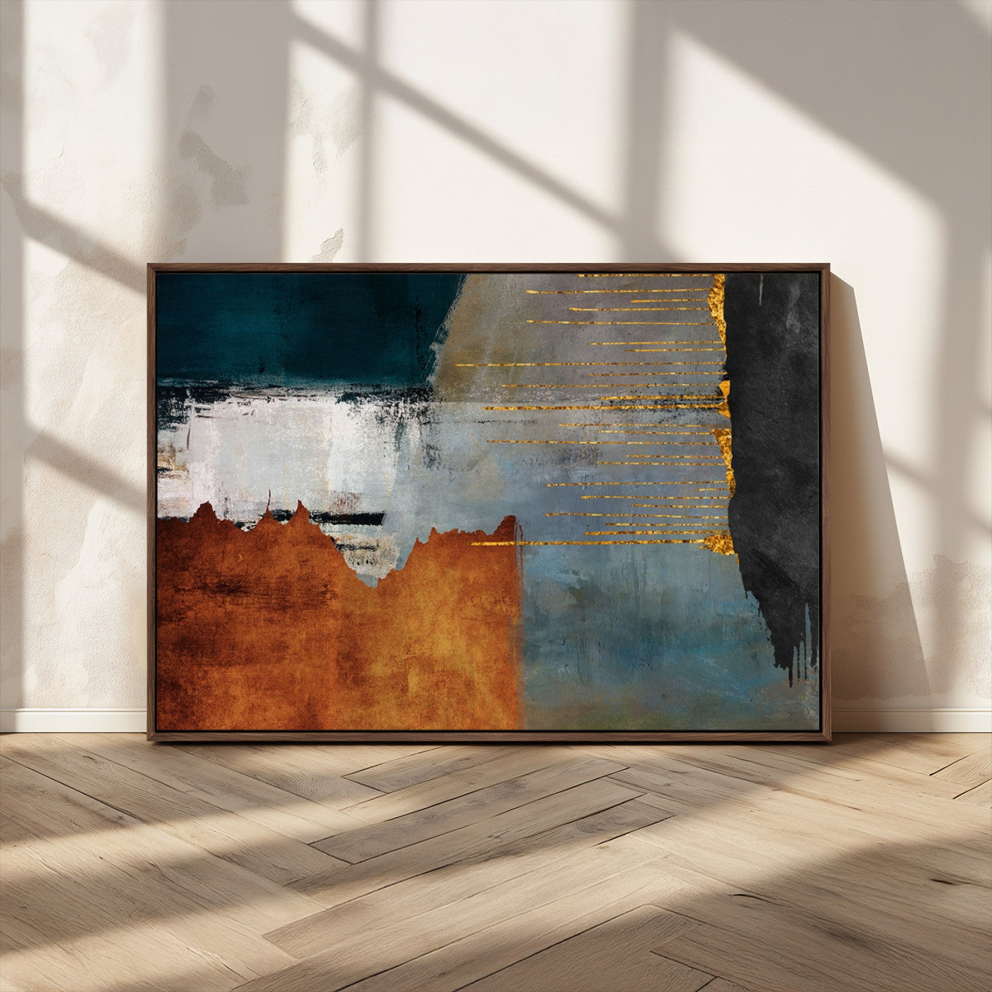 MGV-FC-36X24 - Modern Abstract Canvas Art Canvas Print - Framed and Ready to Hang Artwork for Contemporary Living Room or Office Decor