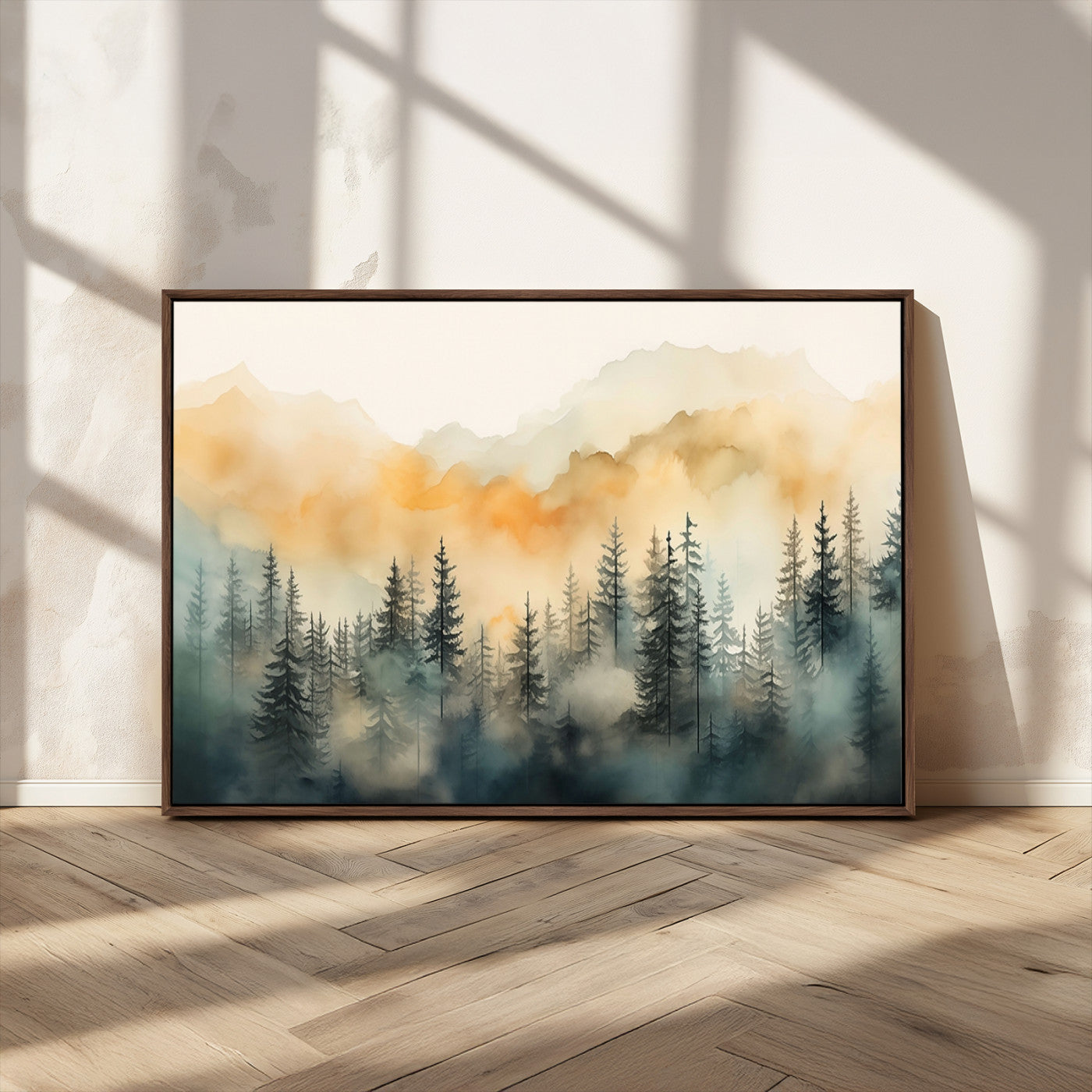34155-MGV-CV-36X24-Abstract Forest Print - Mountain Wall Art | Autumn Landscape Canvas Print for Living Room, Bedroom, or Office | Large Wall Art Decor