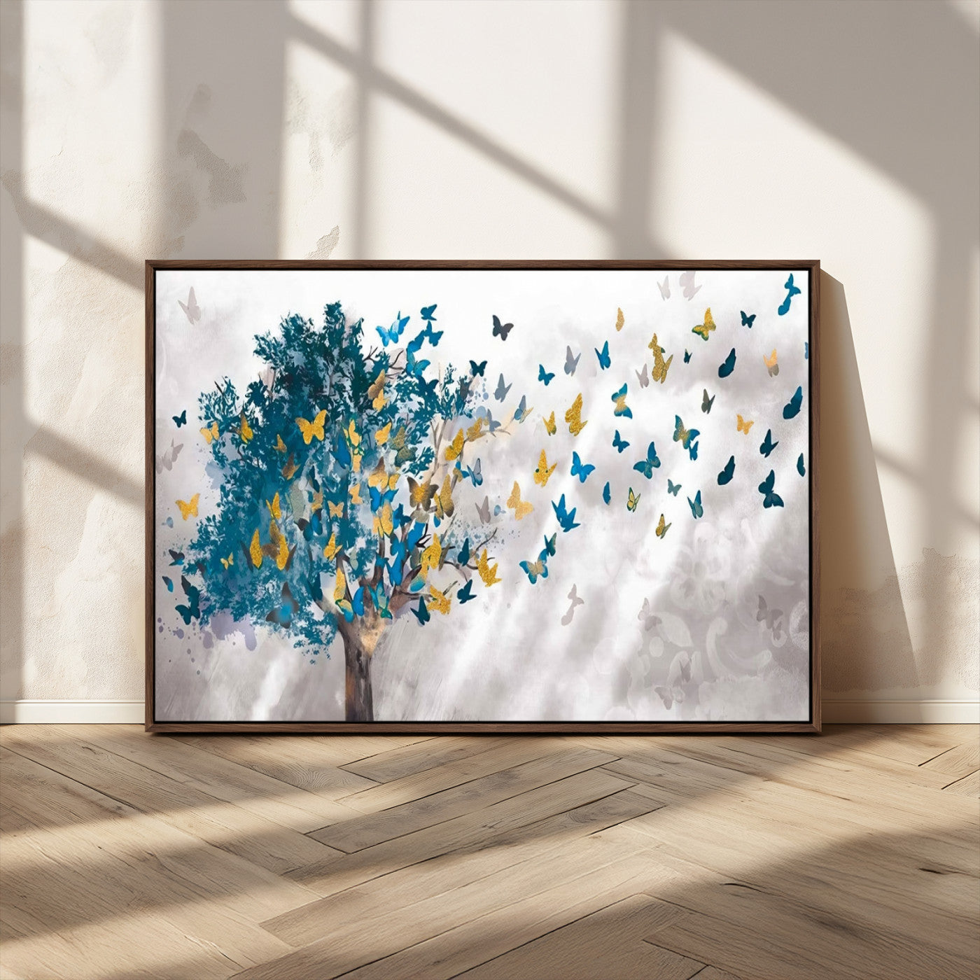 MGV-FC-36X24 - Tree Butterfly Abstract Tree and Butterfly Wall Art Canvas Print