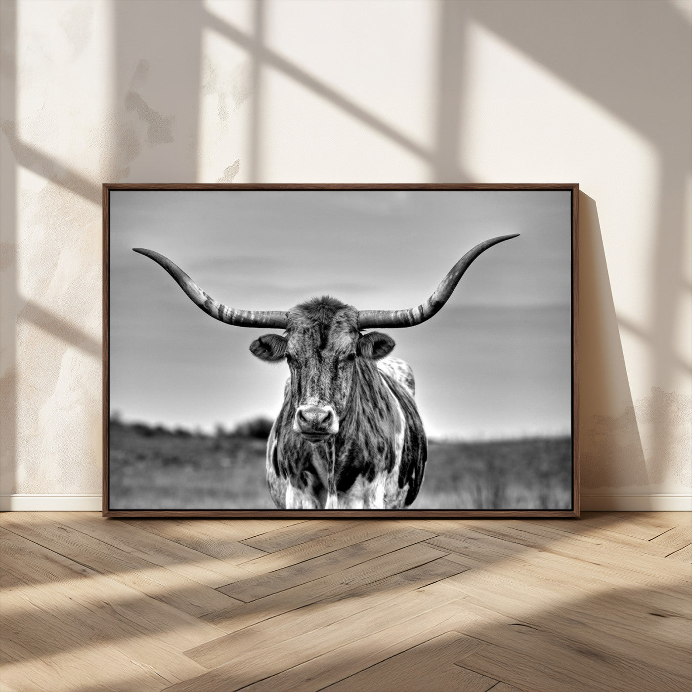 MGV-FC-36X24 - Texas Longhorn Cpw Wall Art, Texas Longhorn Canvas, Cattle Canvas Print