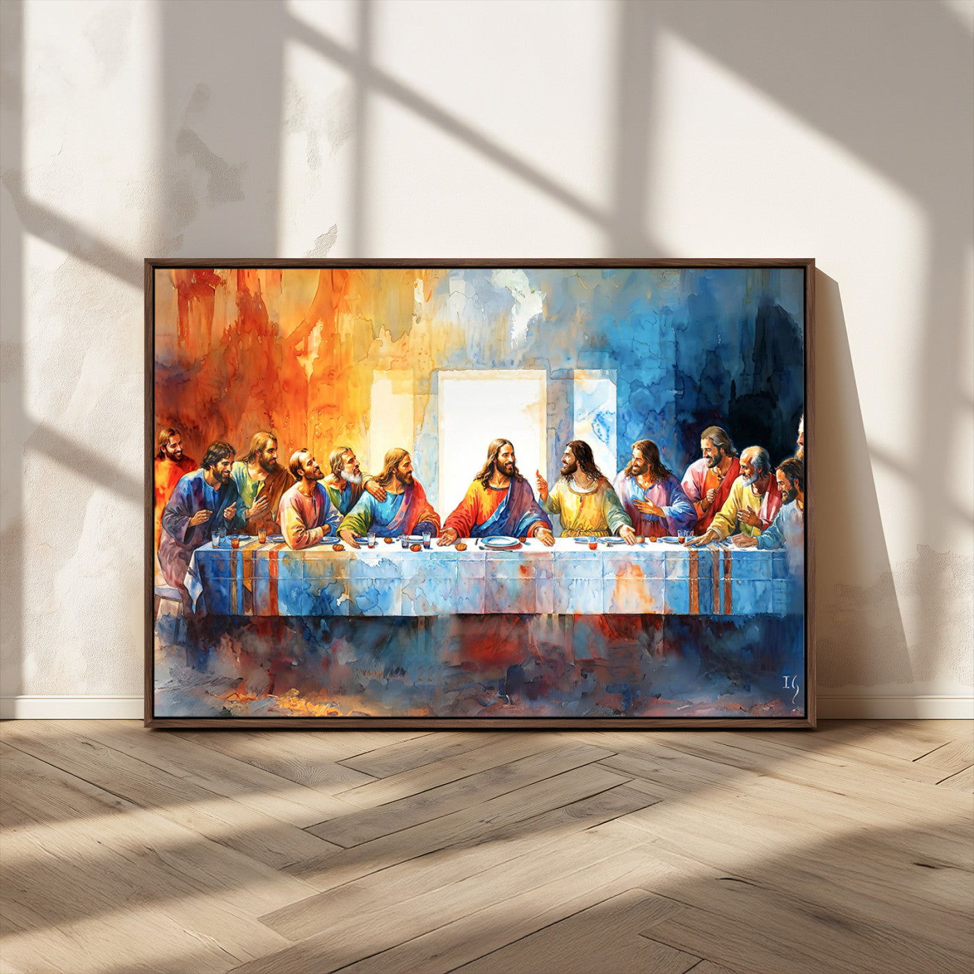 MGV-FC-36X24 - Abstract Waterolor The Last Supper Wall Art