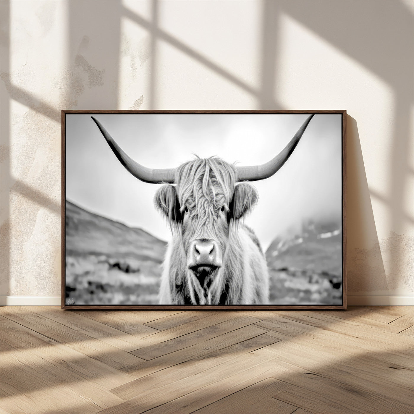 MGV-FC-36X24 - Scottish Cow Wall Art Canvas Print