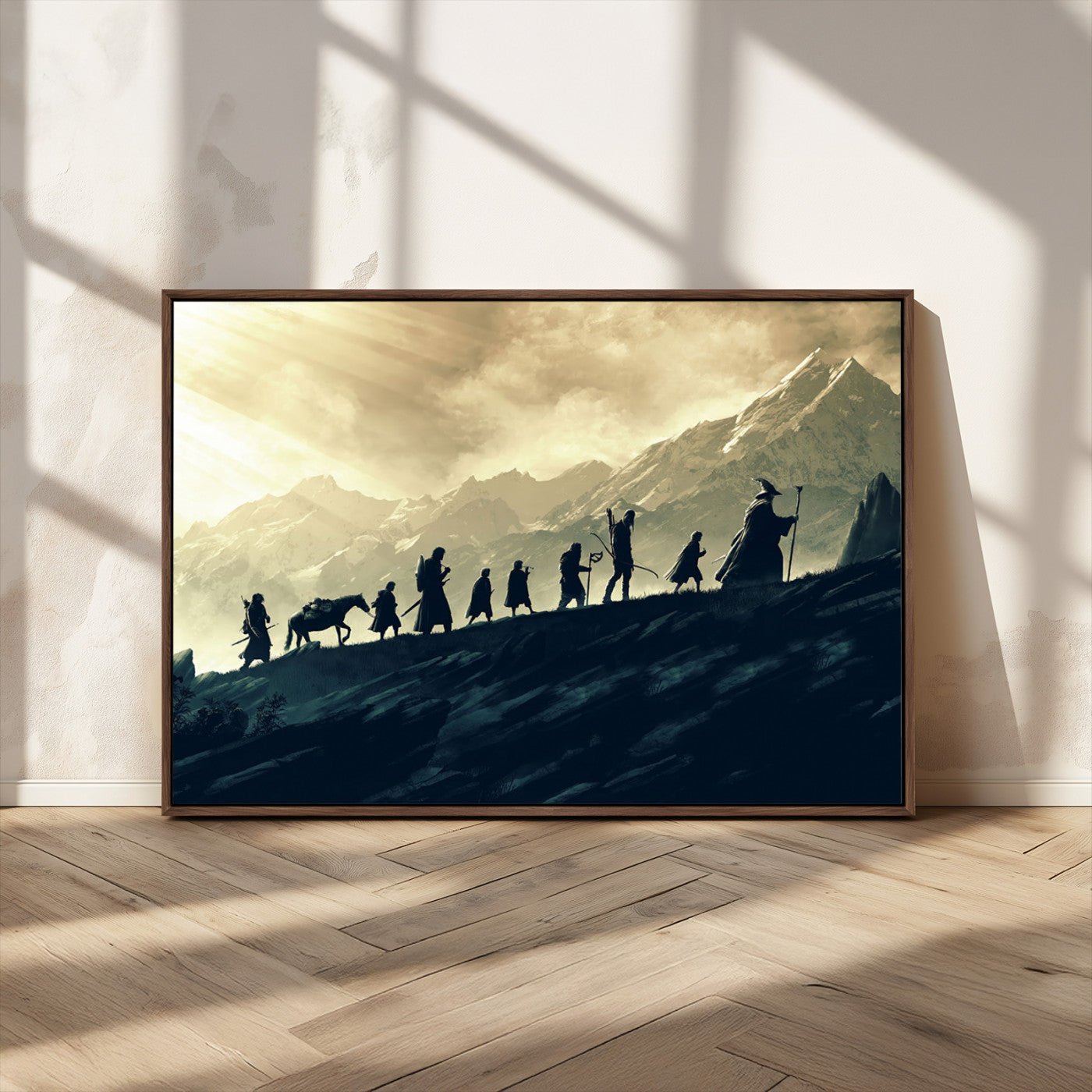 41574-MGV-CV-36X24-Lord of the Rings Silhouette Wall Art Capturing the Epic Quest Through Middle-Earth - The
