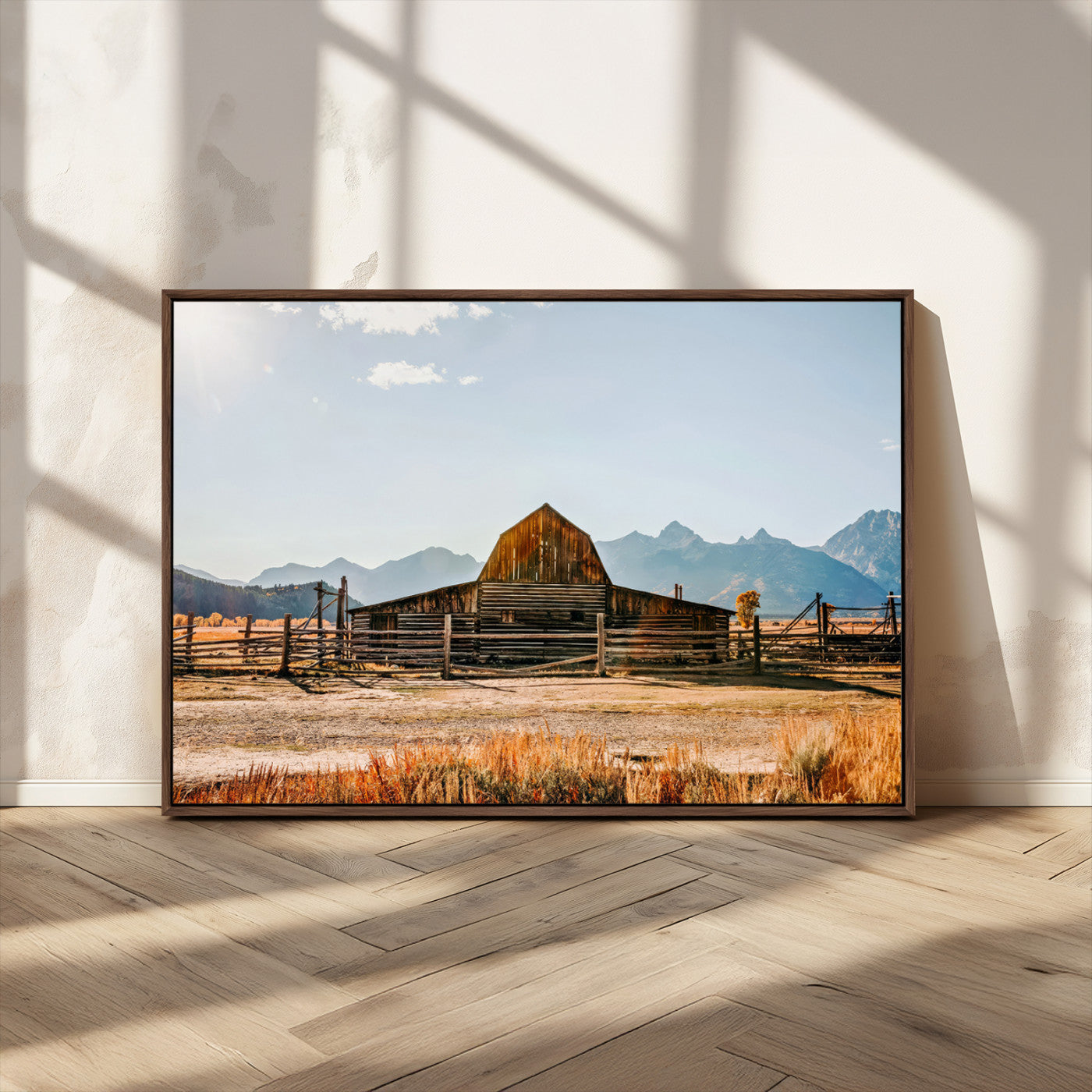 MGV-FC-36X24 - Vintage Old Barn Field Wall Art Canvas Print for Farmhouse Decor - Rustic Barn Wall Art Canvas Print