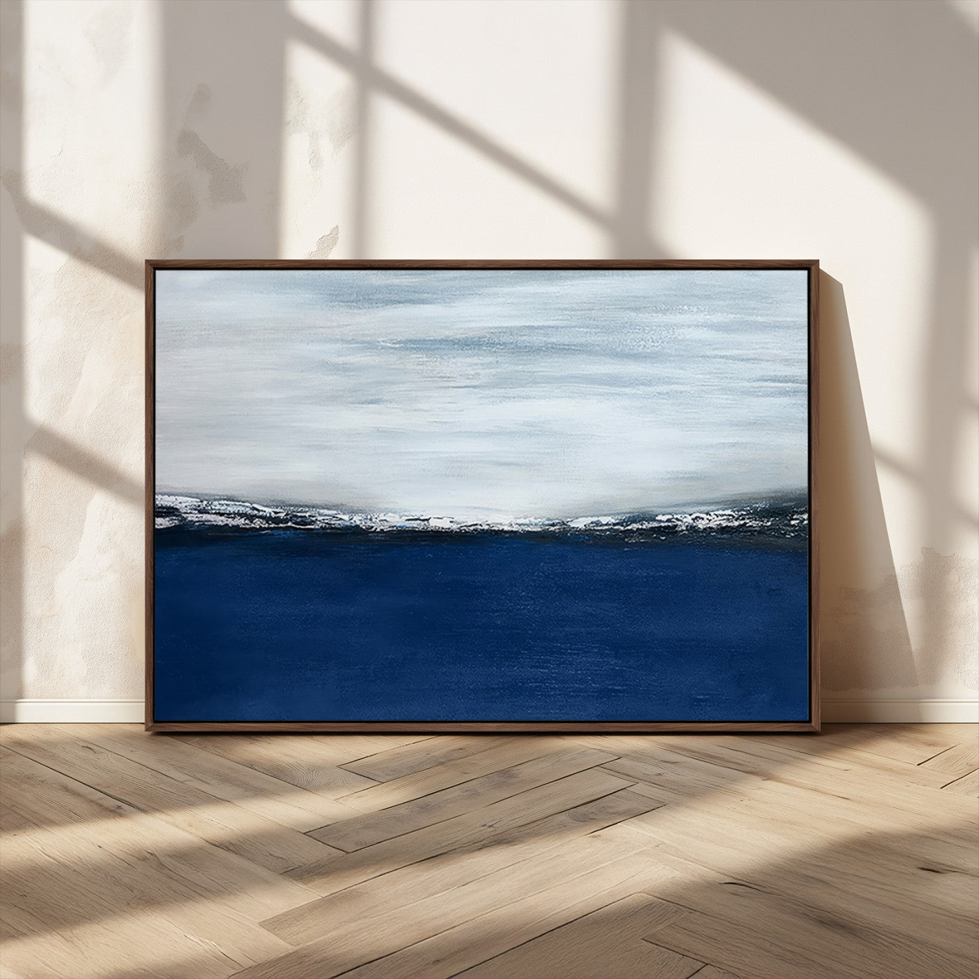 MGV-FC-36X24 - Navy Blue Abstract Wall Art Canvas Print