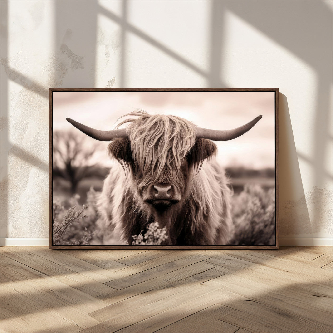 MGV-FC-36X24 - Scottish Cow Longhorn Wall Art Canvas Print