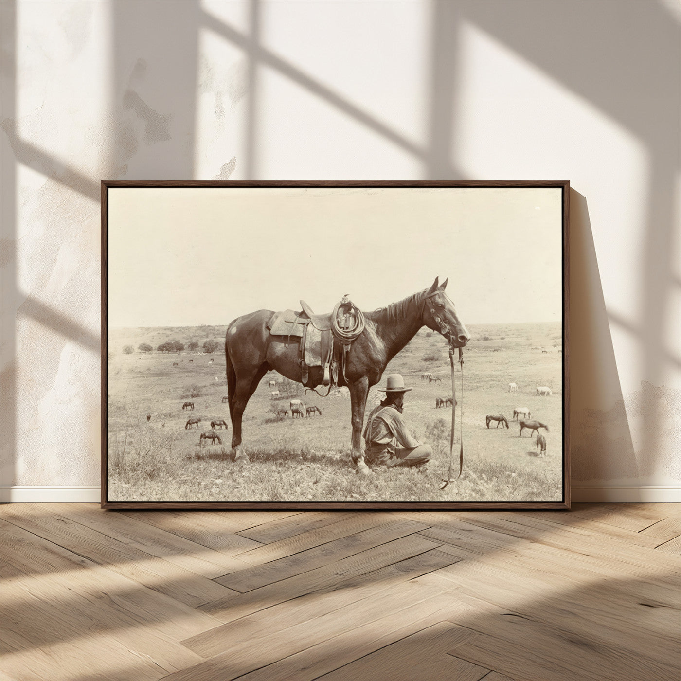 MGV-FC-36X24 - Cowboy Wall Art - Western Horse Canvas Print - Vintage Western Wall Art Canvas Print, Ready to Hang