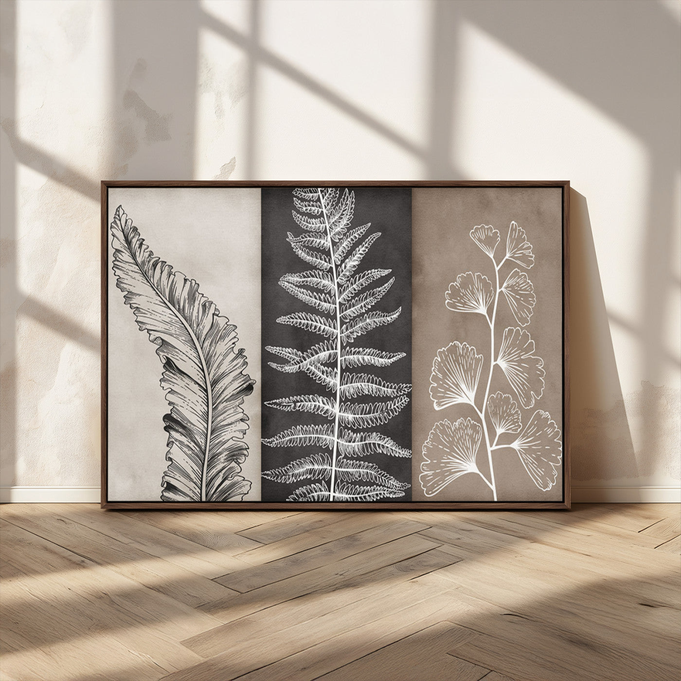 MGV-FC-36X24 - Minimalist Botanical Wall Art Canvas Print, Framed and Ready to Hang - Nature Art Print for Home