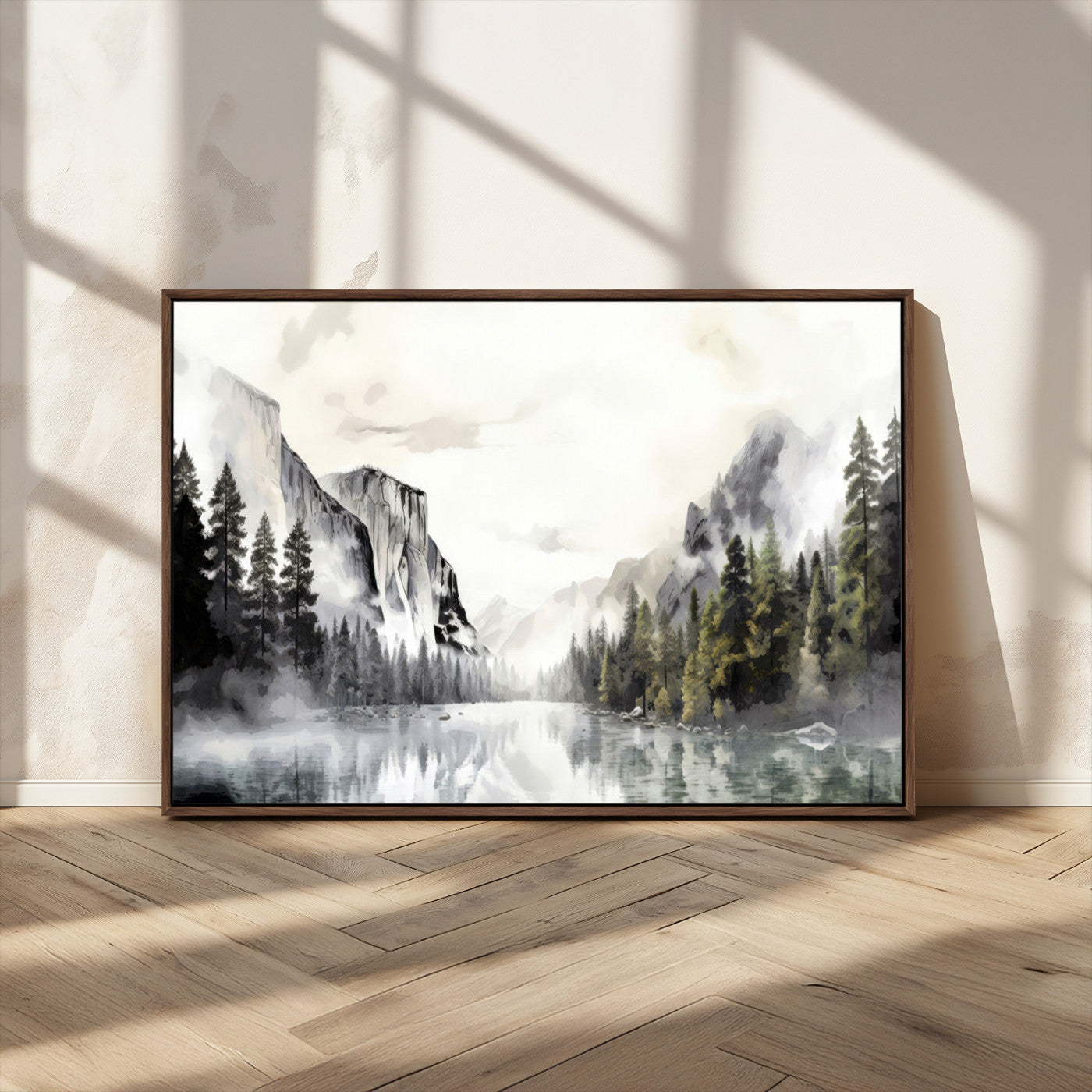 MGV-FC-36X24 - Yosemite Valley Wall Art Canvas Print – Framed and Ready to Hang – Majestic Nature Landscape Décor