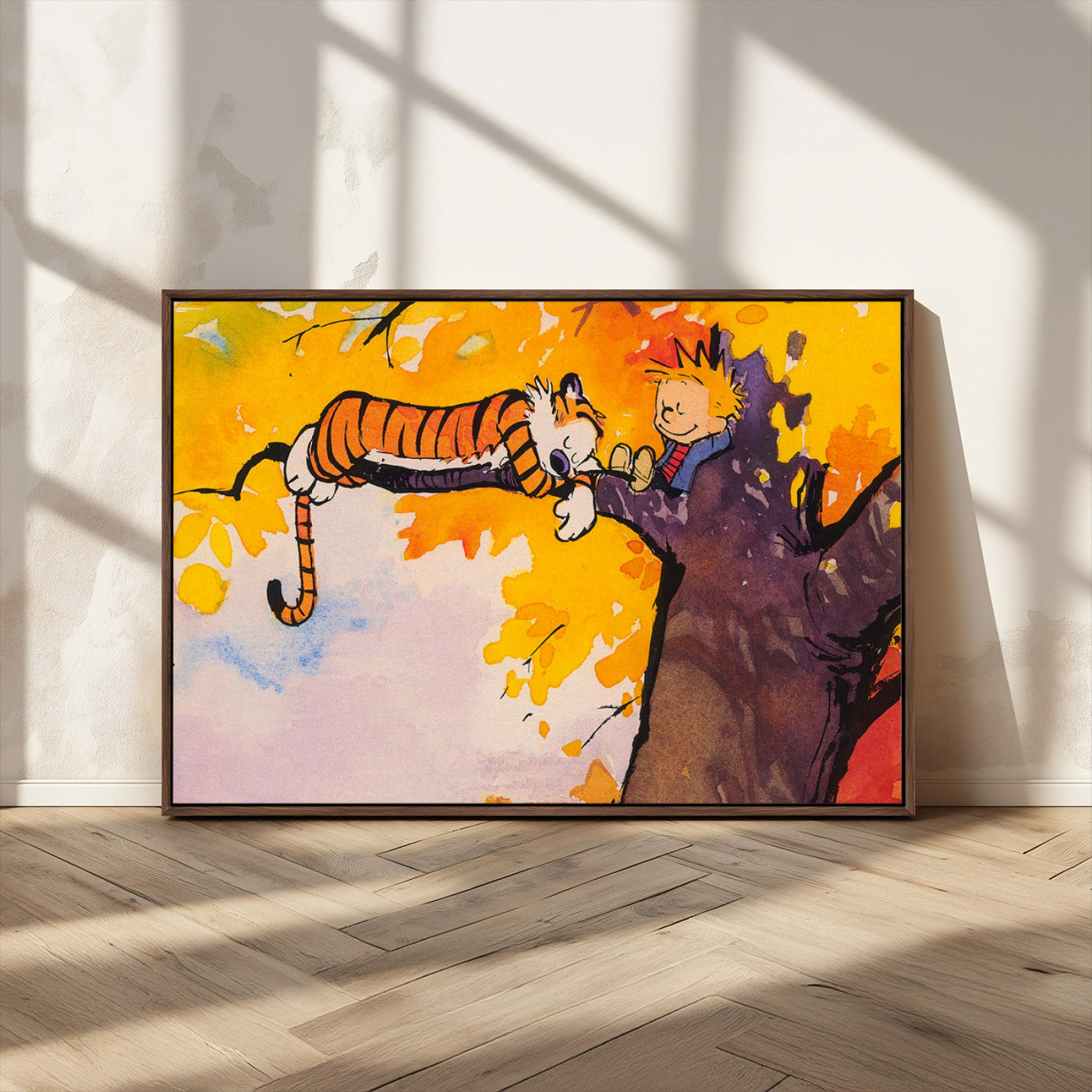 MGV-FC-36X24 - Calvin and Hobbes Tree Scene Canvas Print | 3 Panel Large Wall Art for Living Room or Kid’s Room,