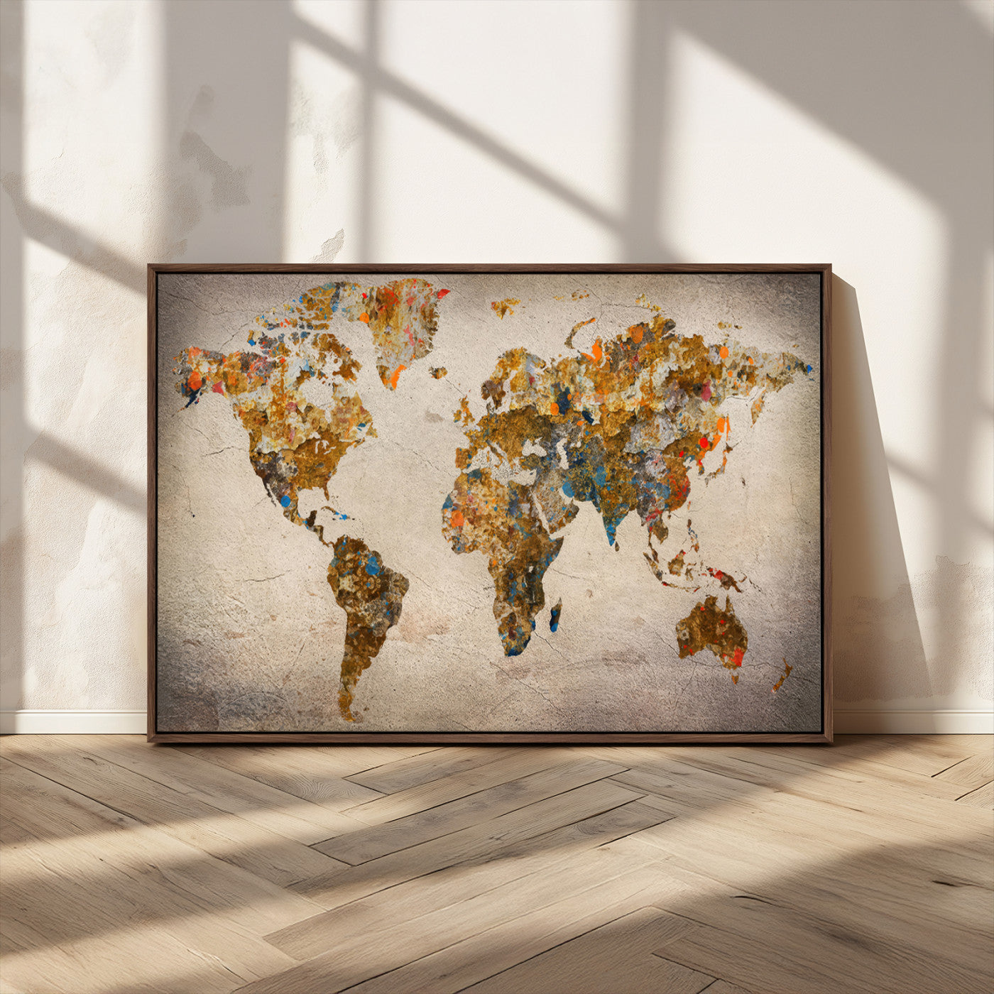 MGV-FC-36X24 - Push Pin World Map Canvas Print – Framed Wall Art for Couples to Track Their Travels – Anniversary