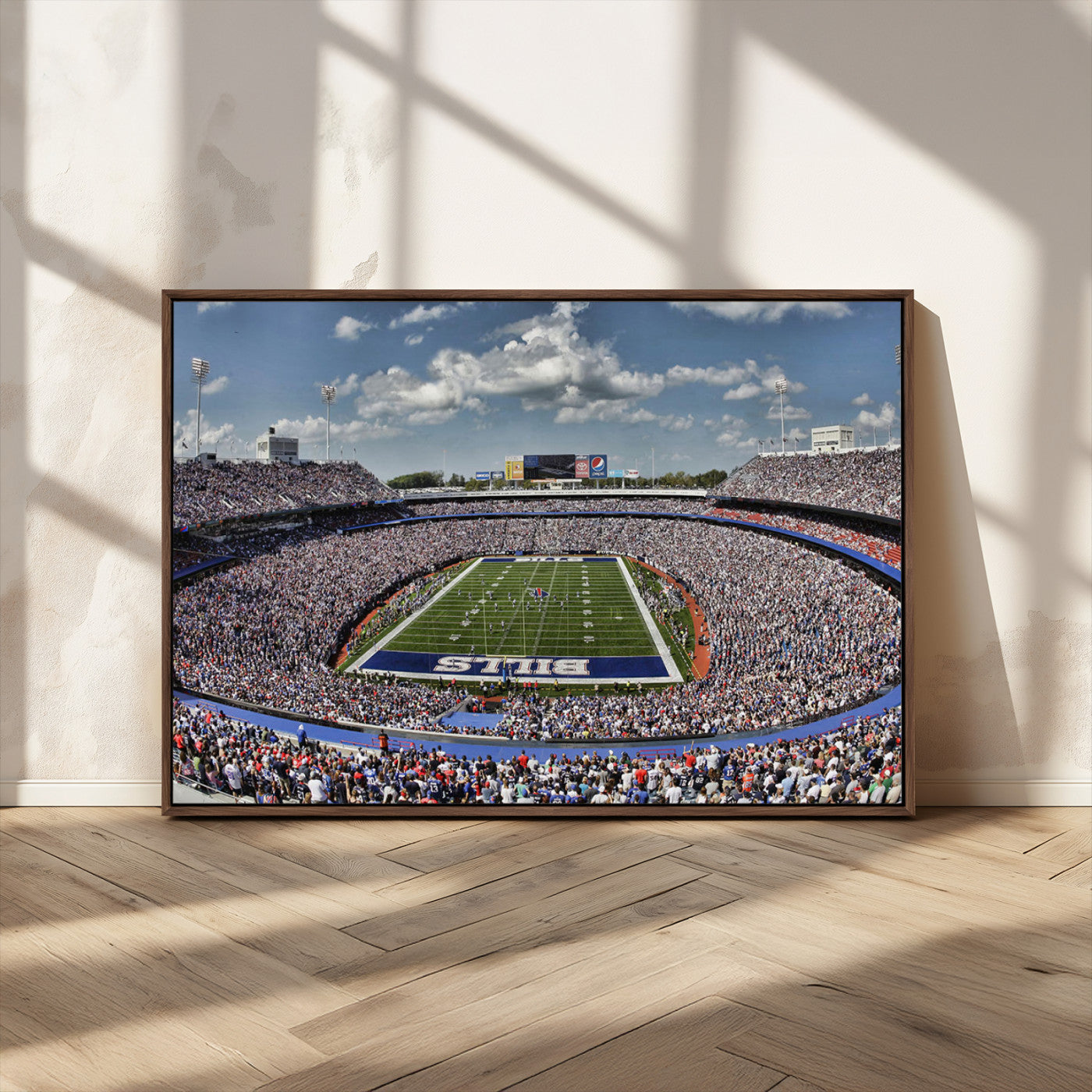 MGV-FC-36X24 - Buffalo Bills Highmark Stadium Wall Art Canvas Print - Bills Stadium Game Day Triple Canvas Wall Art - Buffalo Bills NFL Match