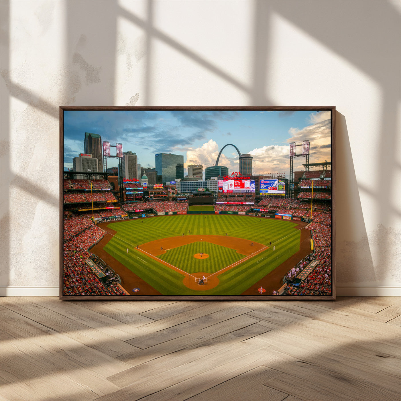 MGV-FC-36X24 - Busch Stadium Wall Art Print | St. Louis Cardinals Baseball Stadium Canvas Print | Framed Sports Decor for Living Room, Man Cave Decor