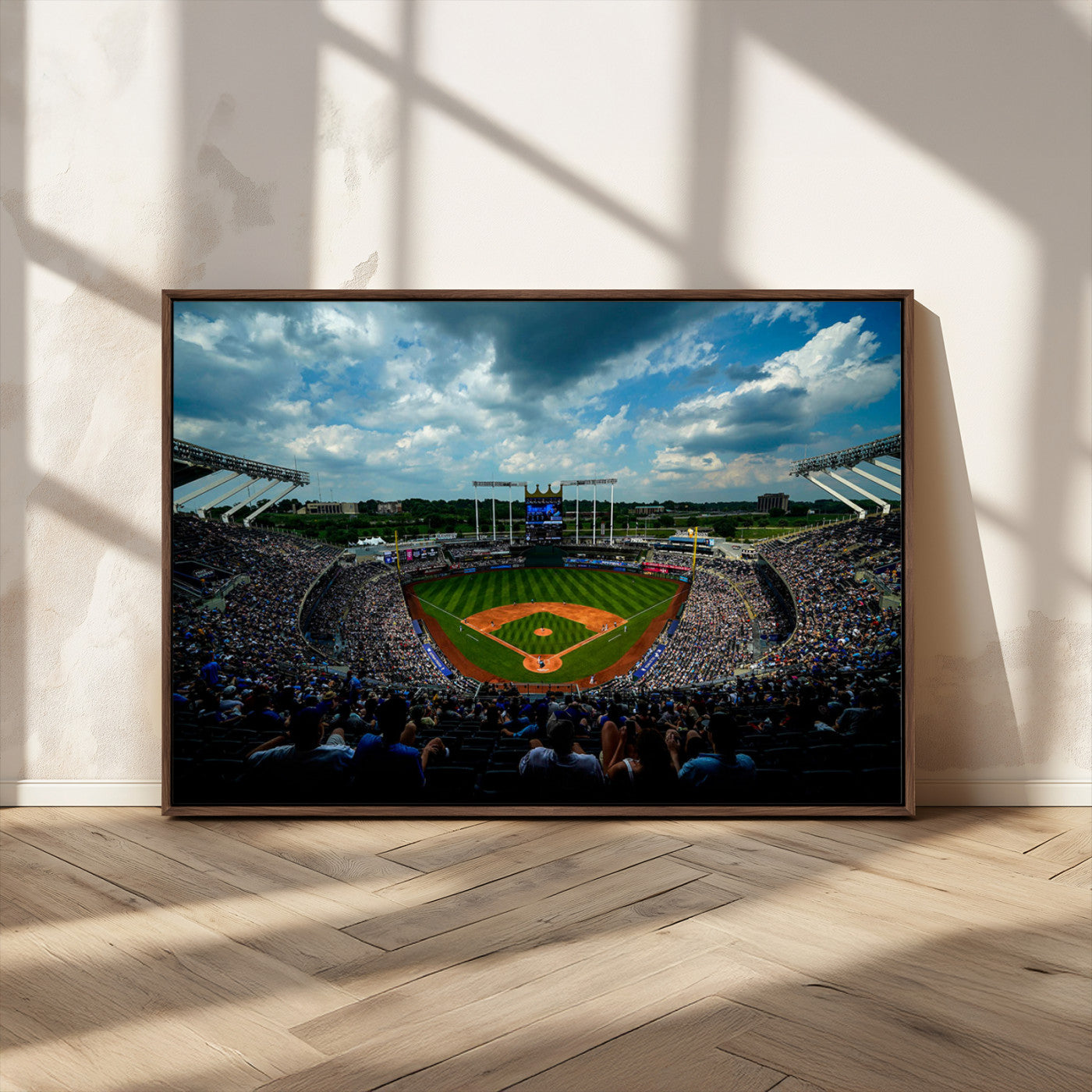 MGV-FC-36X24 - 3-Panel Kauffman Stadium Wall Art Print | Large Kansas City Royals Baseball Canvas Print for Sports