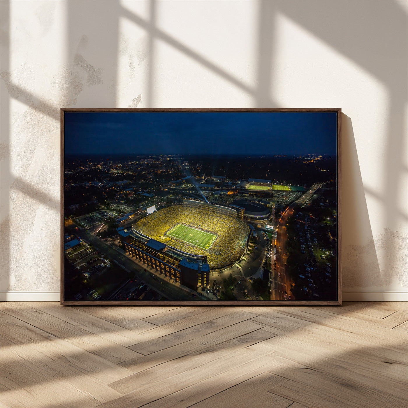 MGV-FC-36X24 - Michigan Wolverines Football Team Print - Michigan Stadium Wall Art Canvas Print