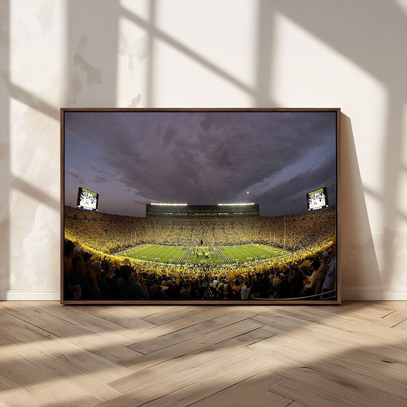 MGV-FC-36X24 - Michigan Wolverines Football Team Print - Michigan Stadium Wall Art Canvas Print