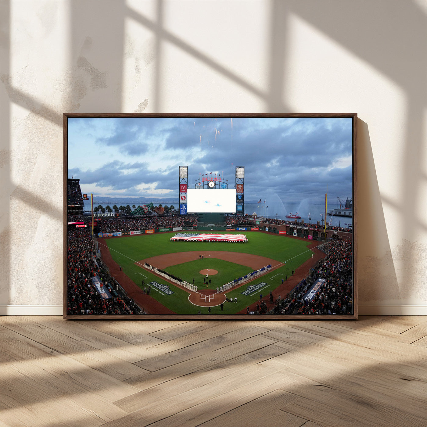 MGV-FC-36X24 - Oracle Park San Francisco Giants Wall Art | 3-Panel Canvas Print of Oracle Park Stadium | Large Framed Baseball Wall Decor | Ready-to-Hang MLB Canvas Print