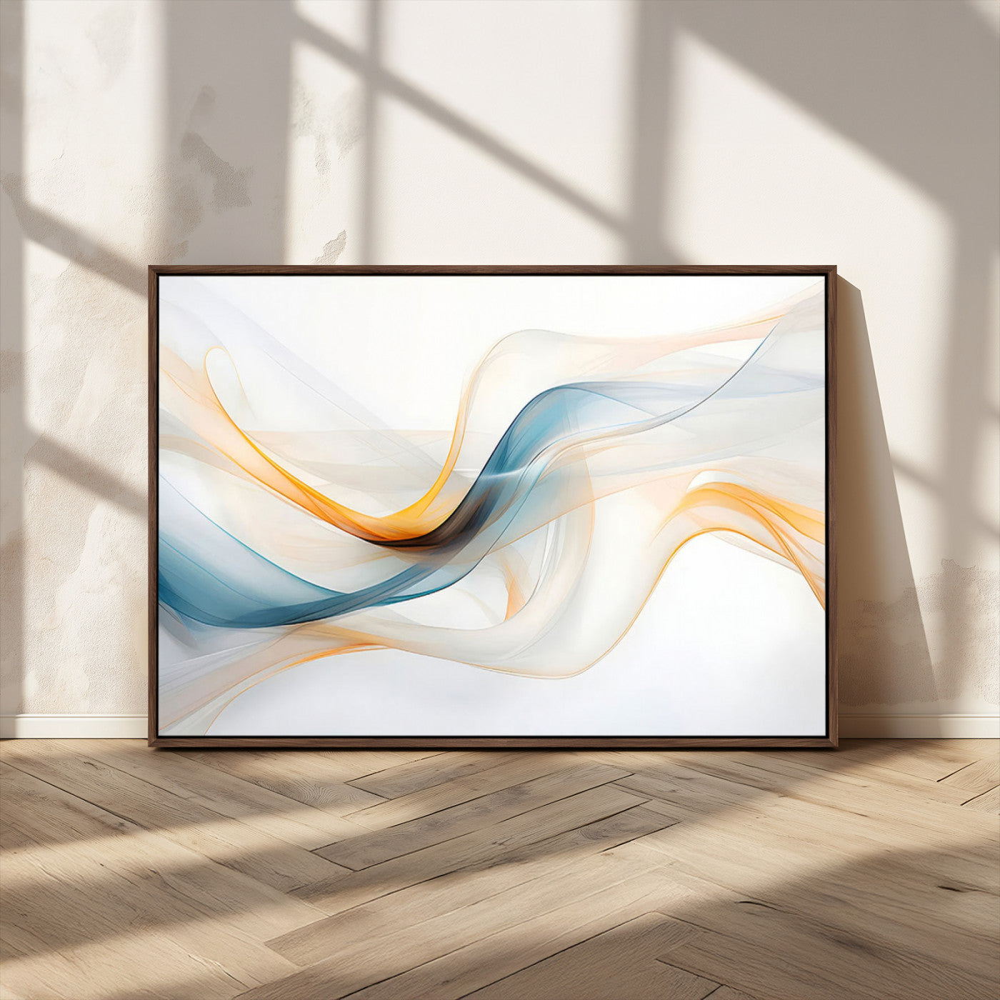 MGV-FC-36X24 - Decorative Turquoise Abstract Wave Wall Art Canvas Print