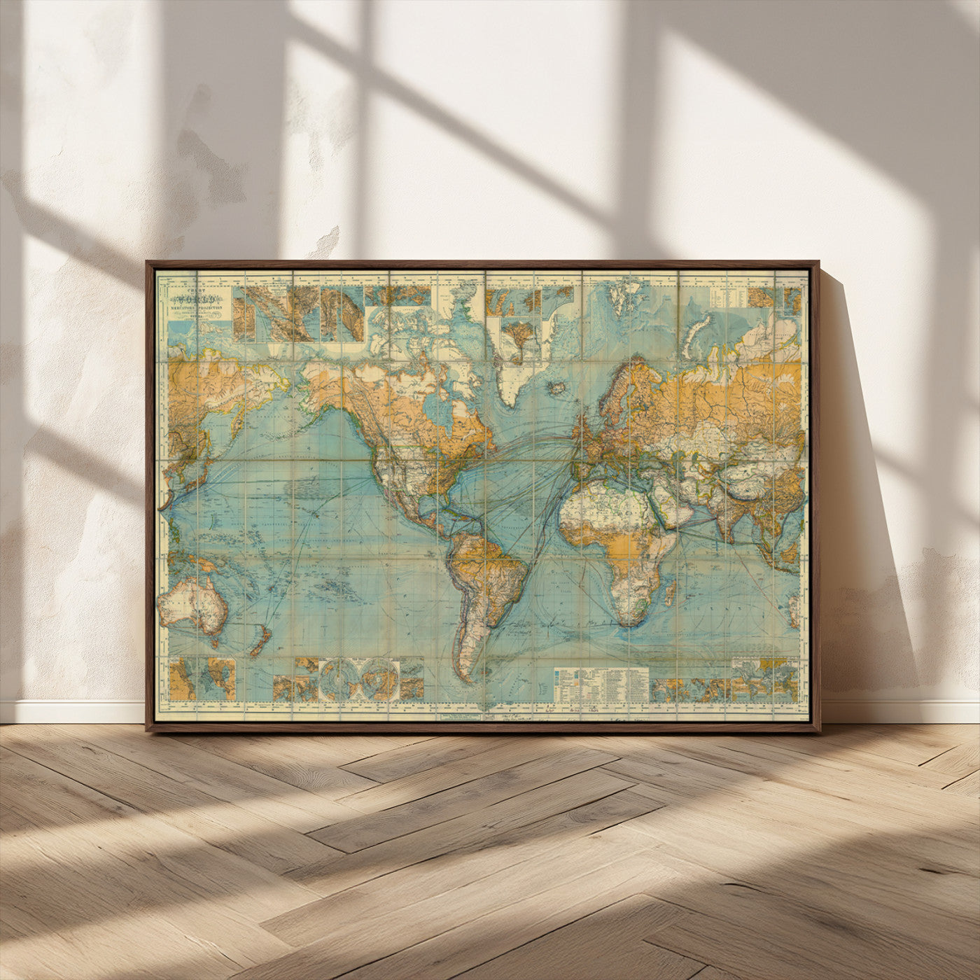 MGV-FC-36X24 - Push Pin World Map Canvas Print – Framed Wall Art for Couples to Track Their Travels – Anniversary