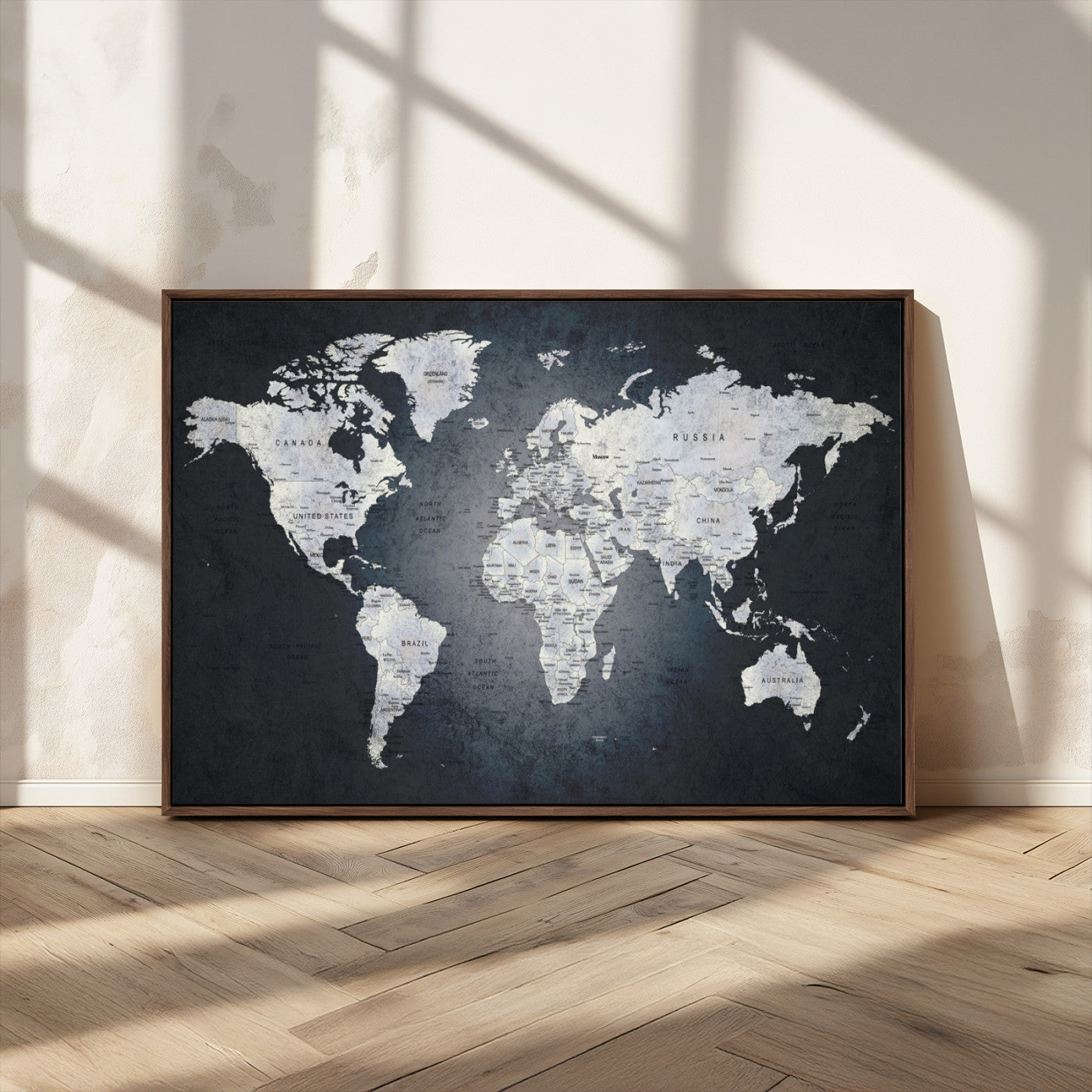MGV-FC-36X24 - World Map Wall Art Canvas Print for Home and Office Decor