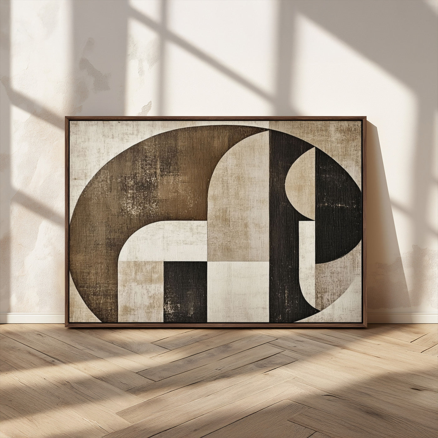 MGV-FC-36X24 - Wabi Sabi Abstract Wall Art | Geometric Modern Minimalist Canvas Print with Neutral Mid Century Art