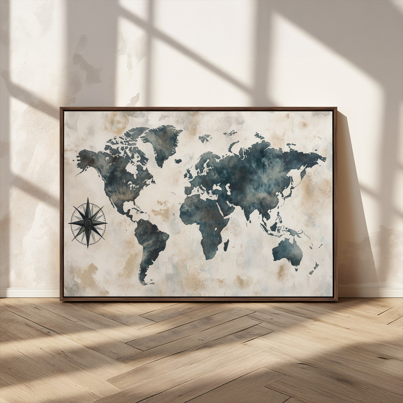 MGV-FC-36X24 - Push Pin World Map Canvas Print – Framed Wall Art for Couples to Track Their Travels – Anniversary
