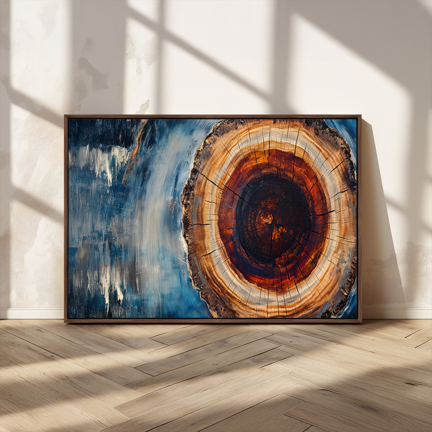 MGV-FC-36X24 - Abstract Tree Rings Wall Art Canvas Print - Wood Grain Rings Canvas Print - Nature Woodland Wall