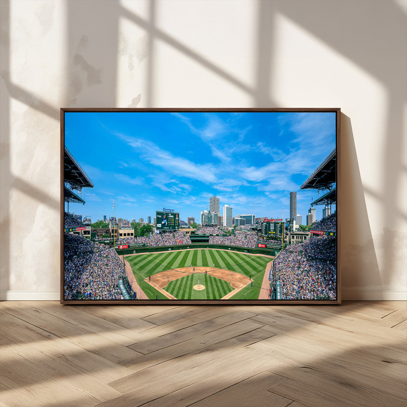 MGV-FC-36X24 - Wrigley Field Chicago Cubs Panoramic Art Multi Piece Canvas - Iconic Baseball Stadium Print for