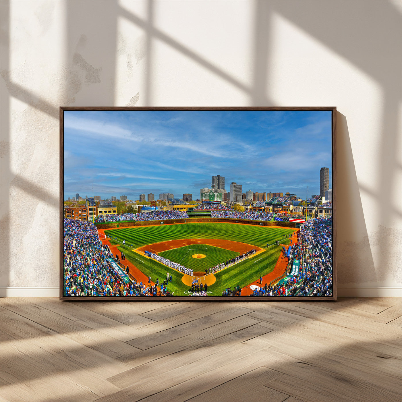 MGV-FC-36X24 - Wrigley Field Chicago Cubs Panoramic Multi Piece Canvas Wall Art - Iconic Baseball Stadium Canvas