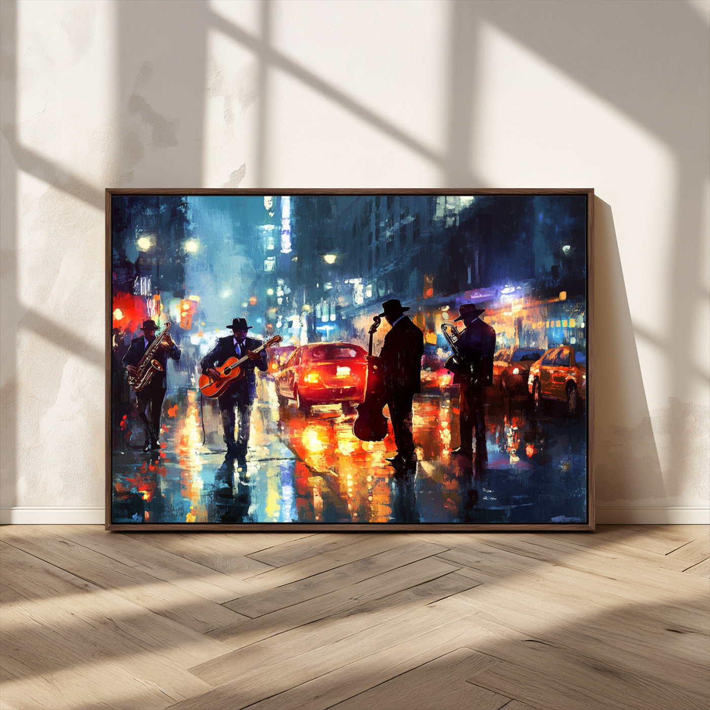 MGV-FC-36X24 - African American Jazz Canvas - Abstract Music Wall Art Print - Abstract Jazz Wall Art Framed Prints