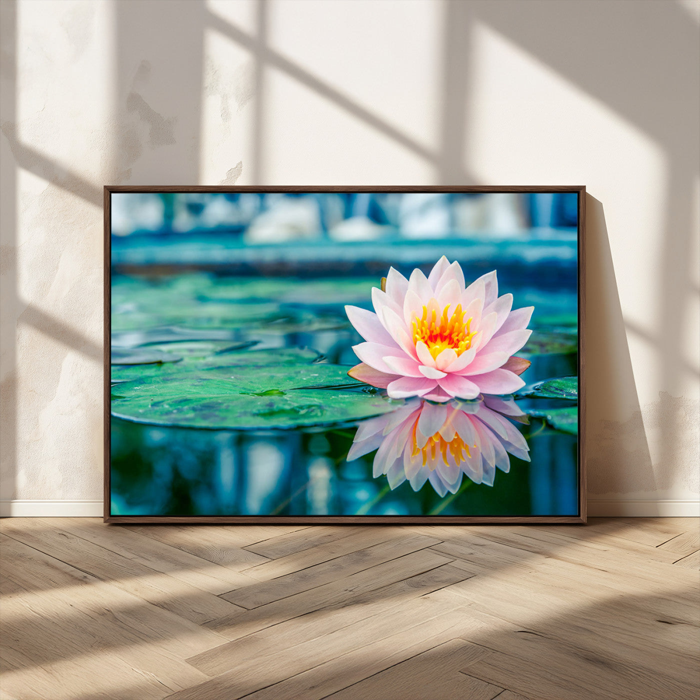 MGV-FC-36X24 - Lotus Flower Wall Art Canvas Print, Water Lily Large Wall Art Canvas Print for Yoga Room Decor,