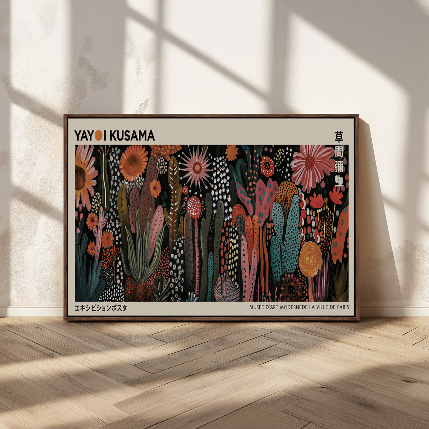 MGV-FC-36X24 - Modern Japanese Wall Art Print Yayoi Kusama Canvas Wall Art Abstract Mount Fuji Canvas Print