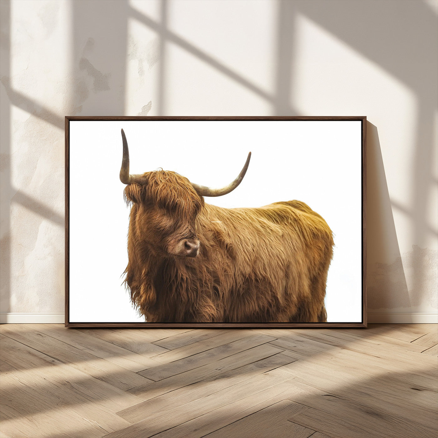 MGV-FC-36X24 - Highland Cow Wall Art Canvas Print, Framed Farmhouse Wall Art Art Picture Print, Rustic Animal Decor Perfect Rustic Farmhouse Decor Artwork