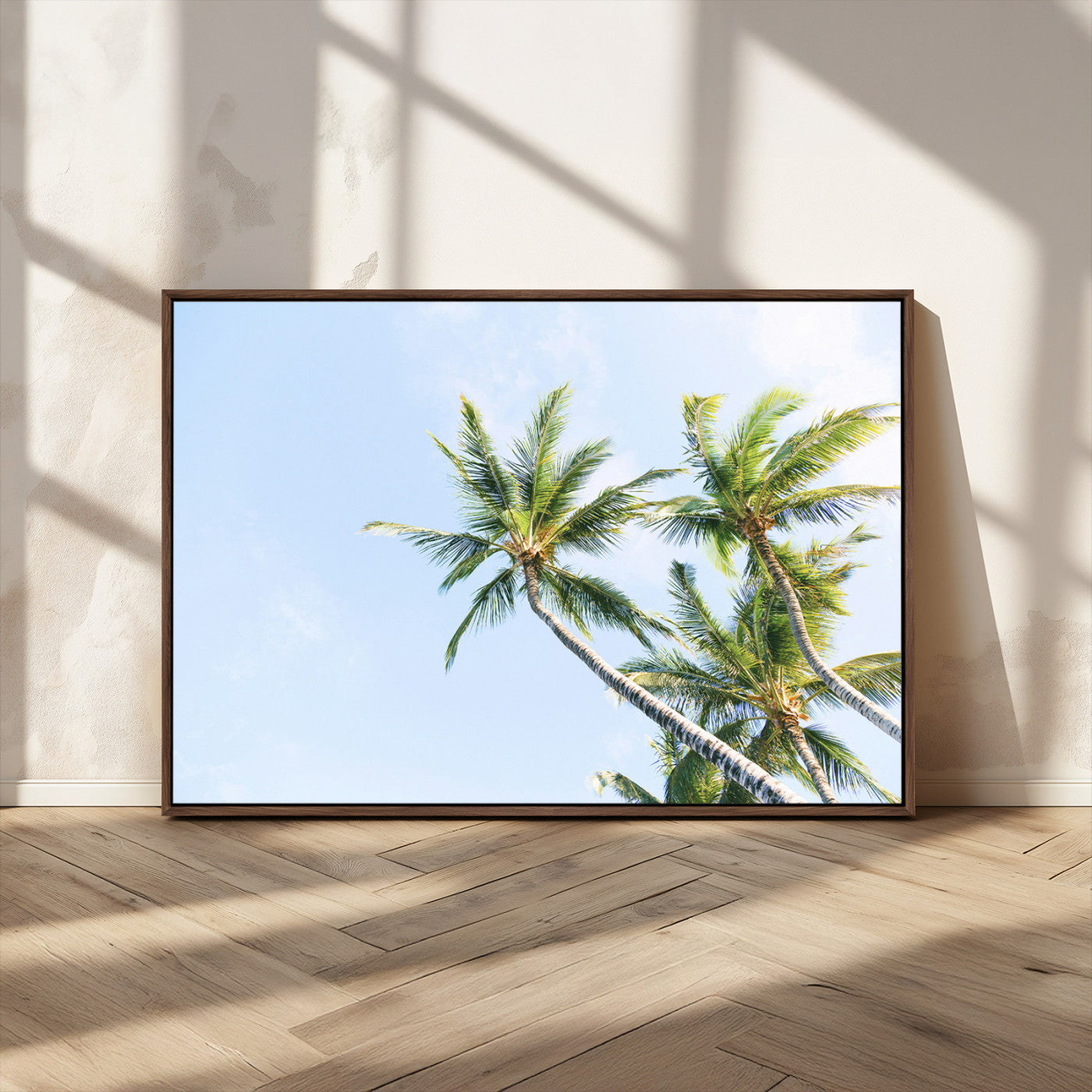 MGV-FC-36X24 - Palm Trees Wall Art Canvas Print, Framed Tropical Art Picture Print, Coastal Perfect Tropical Decor Artwork