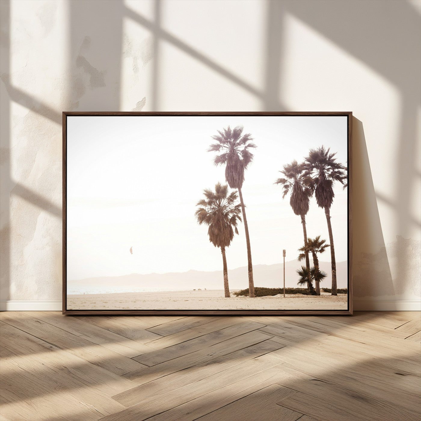 MGV-FC-36X24 - Coastal Light Wall Art Canvas Print, Framed Relaxing Shoreline Art Picture Print, Minimalist Ocean Perfect Tropical Serenity Decor Artwork