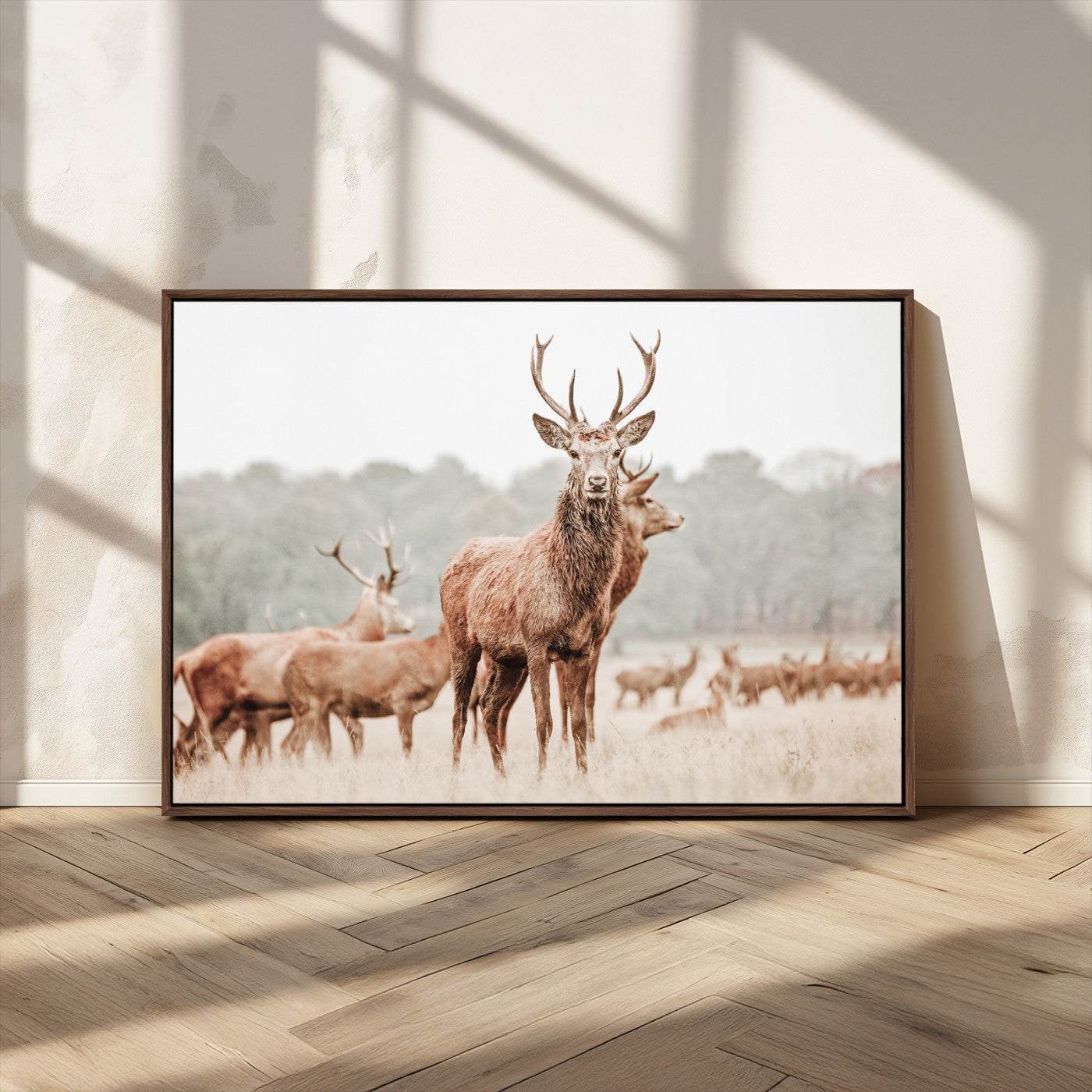 MGV-FC-36X24 - Rustic Nature Art Wall Art Canvas Print, Framed Stag Canvas Print Art Picture Print, Woodland Decor Perfect Rustic Lodge Decor Artwork