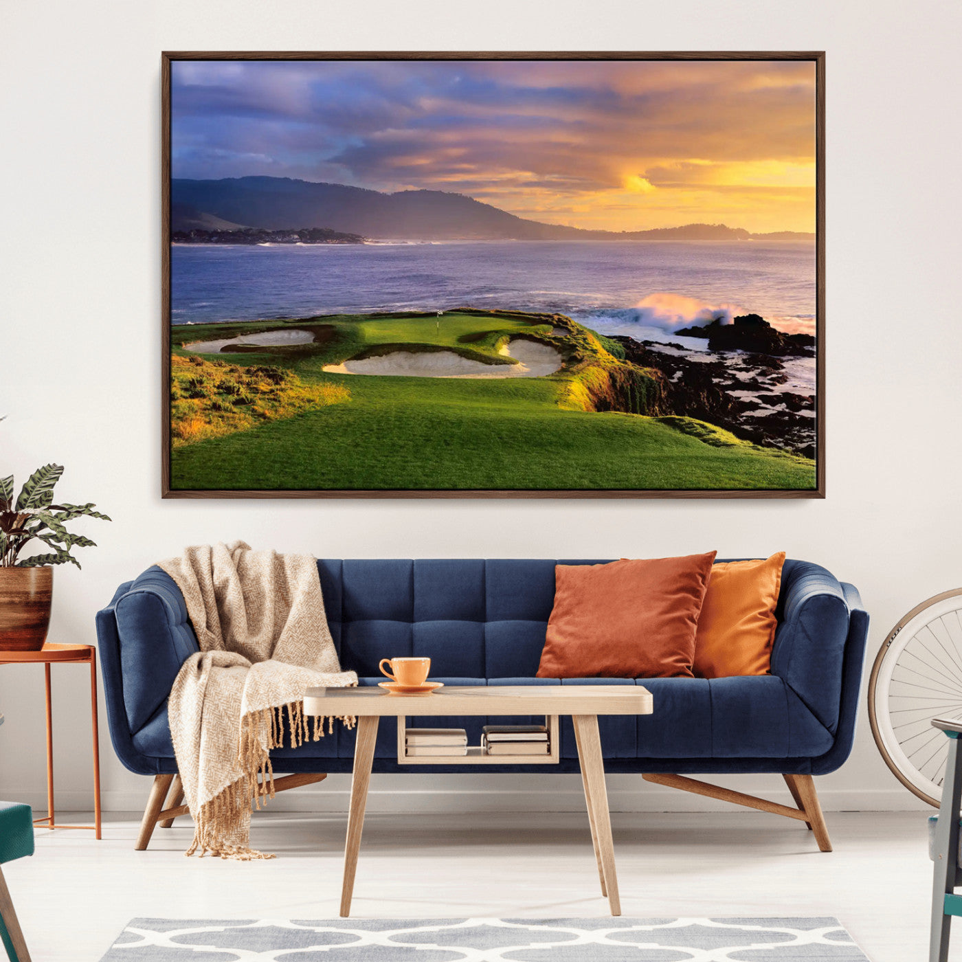 73699248-MGV-CV-36X24-Pebble Beach Golf Links Wall Art Canvas Print – Iconic Coastal Golf Course Artwork, Perfect for Office, Man Cave, or Golf Lover’s Decor